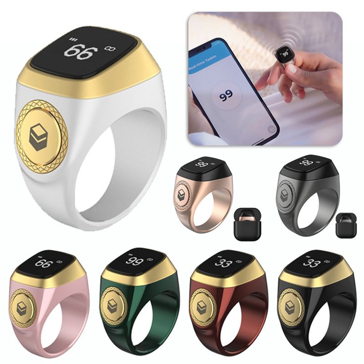 Equantu Qibla Ring Tasbih Counter Prayer Reminder